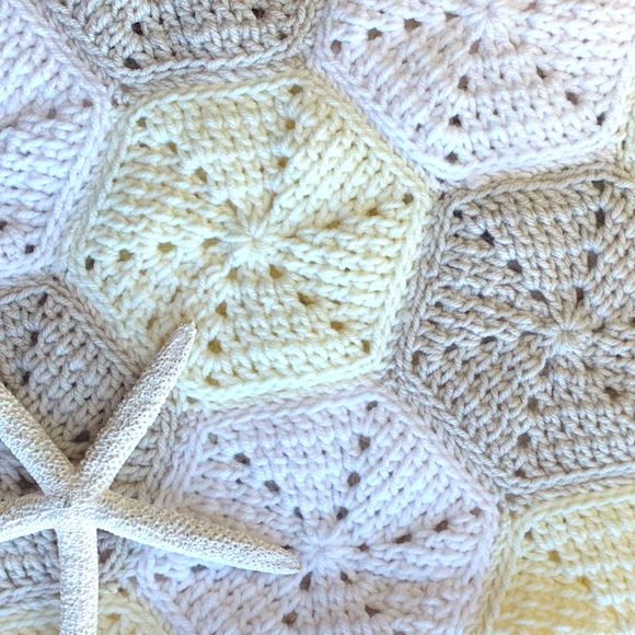 Handcrafted Hexagon Baby Blanket - Picture 5 of 6